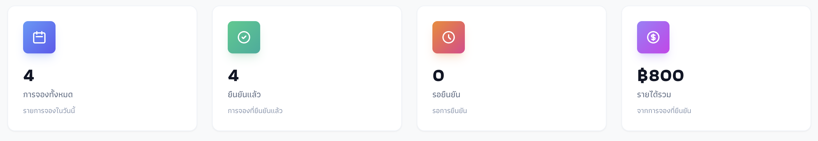 ดูรายการจองทั้งหมด